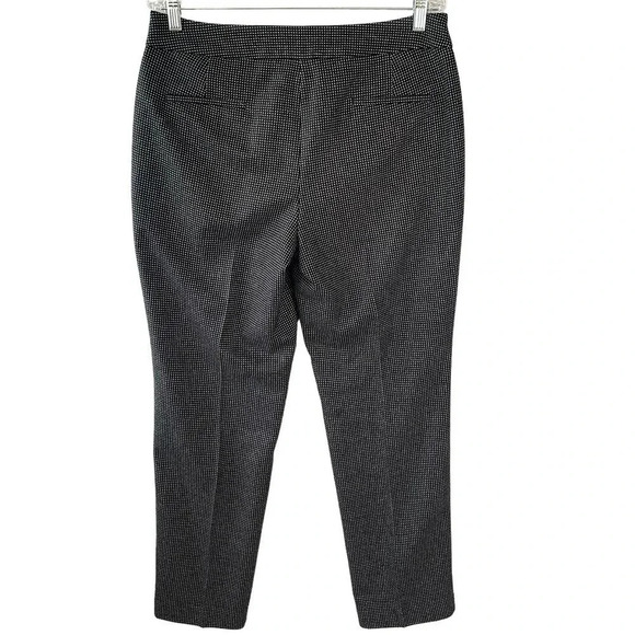 Talbots Wool Blend Curvy Straight Leg Trouser Pants Size 10 Black Gray Pin Dots - Picture 2 of 14
